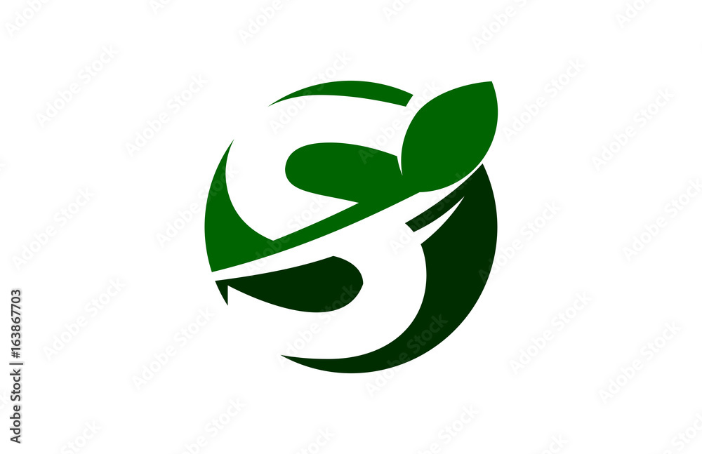 S Green Circle Swoosh Letter Logo S Green Circle Swoosh Letter Logo