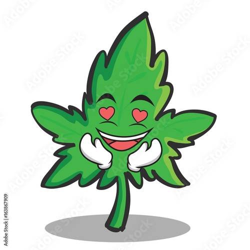 In love marijuana character cartoon
