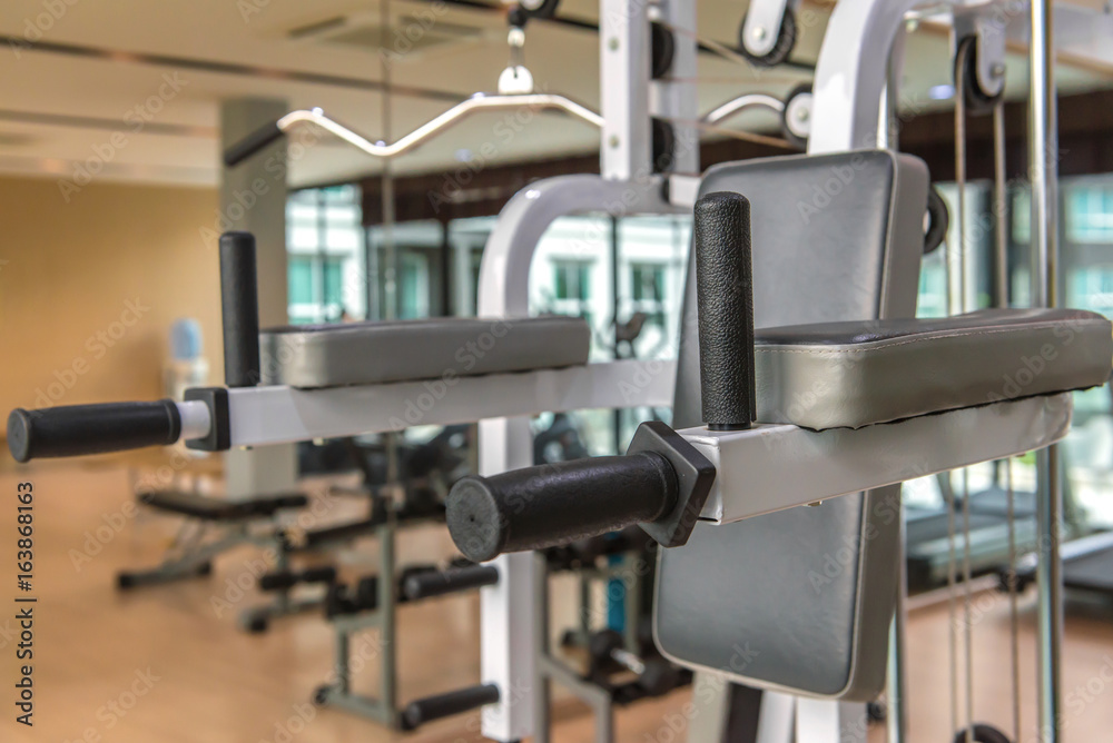 training equipment in the gym at sports club for exercise