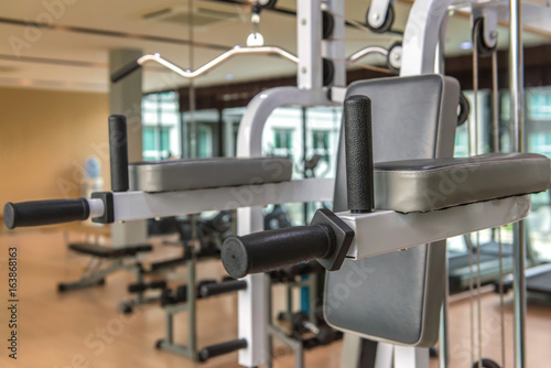 training equipment in the gym at sports club for exercise