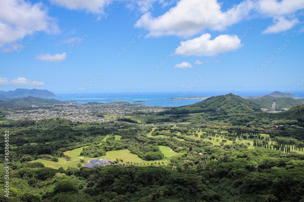 Landscape View from Nuuanu Pali Lookout Landscape View from Nuuanu Pali Lookout