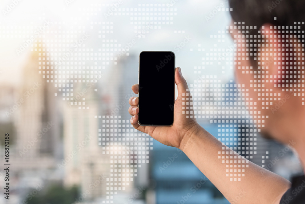 Fotografie Business man using smart phone