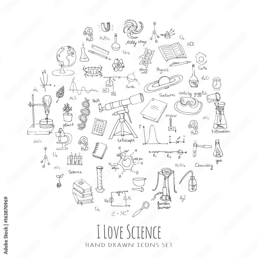 Freehand drawing school items. Science Lesson concept. Hand drawing set of education supplies sketchy doodles Cartoon symbols Vector illustration Physics Calculus Chemistry Biology Astronomy Lab Freehand drawing school items. Science Lesson concept. Hand drawing set of education supplies sketchy doodles Cartoon symbols Vector illustration Physics Calculus Chemistry Biology Astronomy Lab