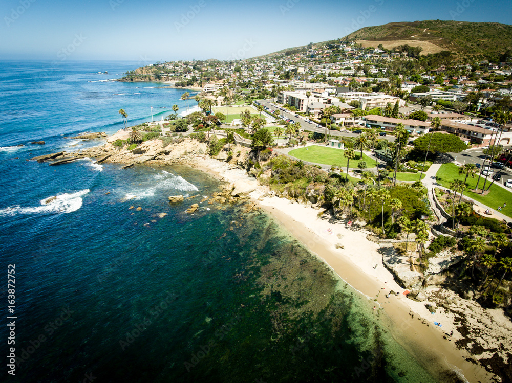 Drone Aerial Images of Heisler Park and Laguna Beach, CA Coastline