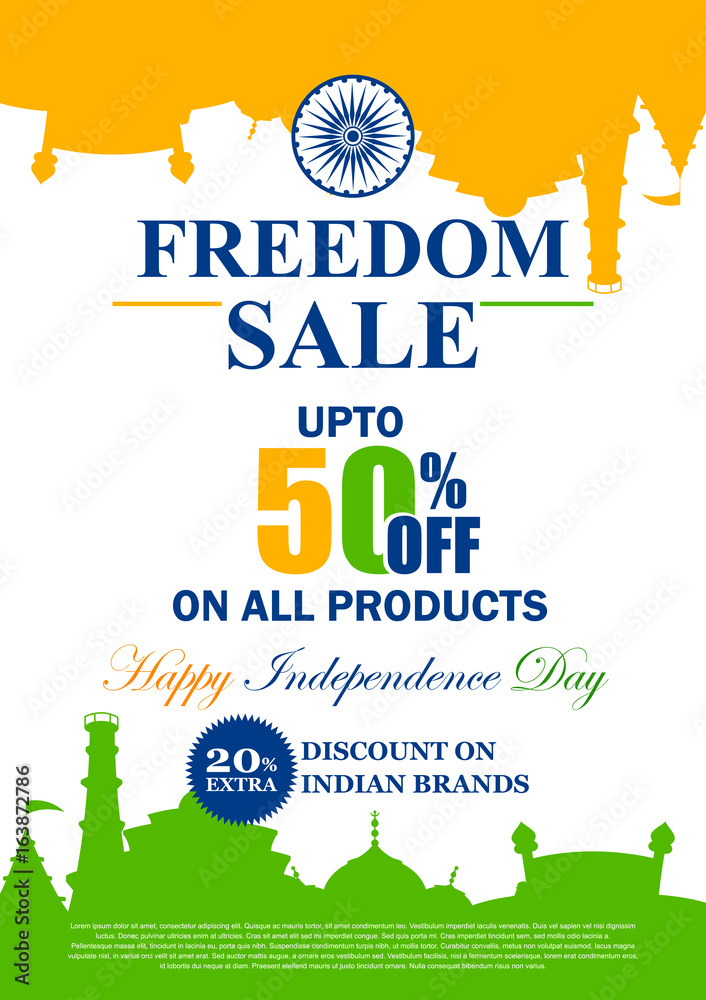 Sale Promotion and Advertisement for 15th August Happy Independence Day