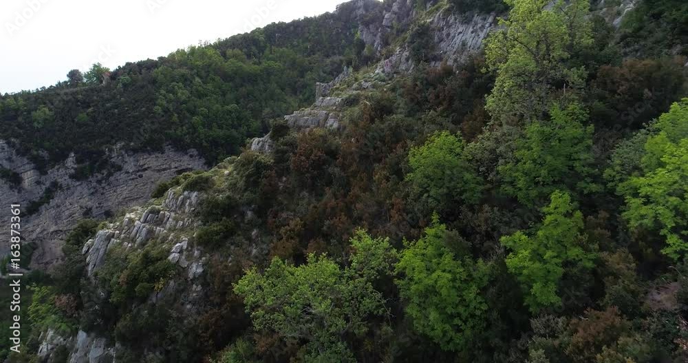 flight in mountains above amalfi coast in Italy flight in mountains above amalfi coast in Italy