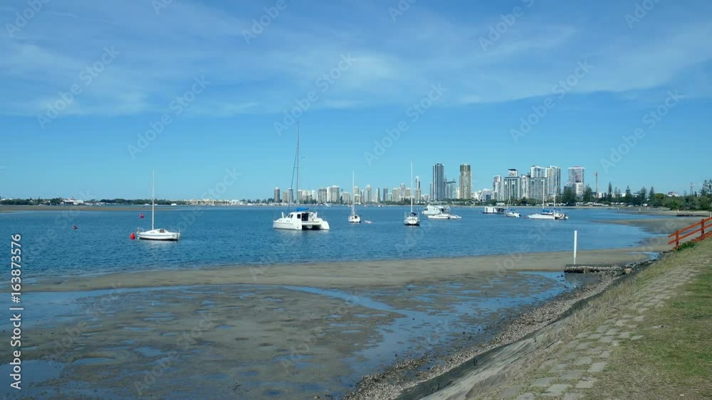 View of the iconic Surfers Paradise skyline across the Southport Broadwater. Surfers Paradise is Australia's premier tourist destination. View of the iconic Surfers Paradise skyline across the Southport Broadwater. Surfers Paradise is Australia's premier tourist destination.