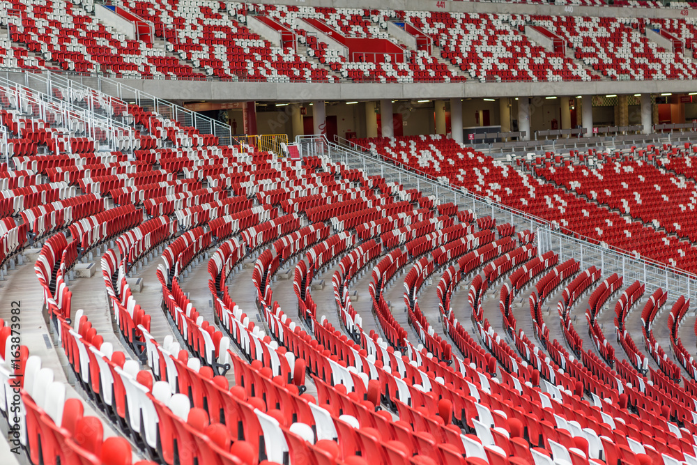 Naklejka premium red and white stadium seat