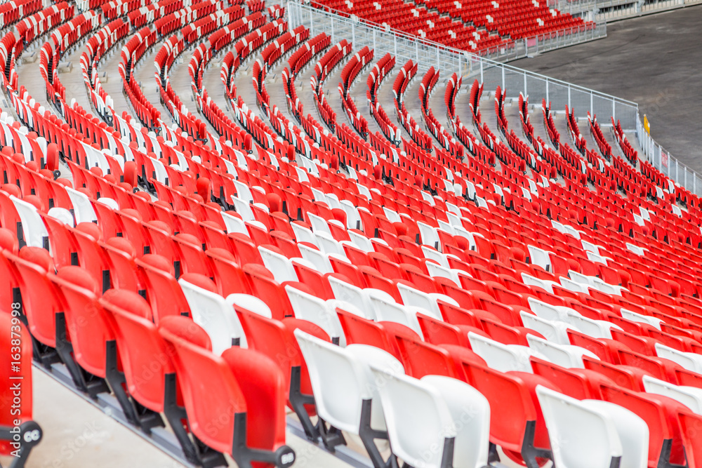 Fototapeta premium red and white stadium seat