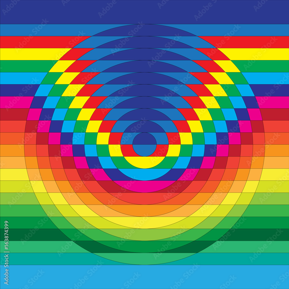 Fototapeta premium Optical illusion, abstract geometric design element.