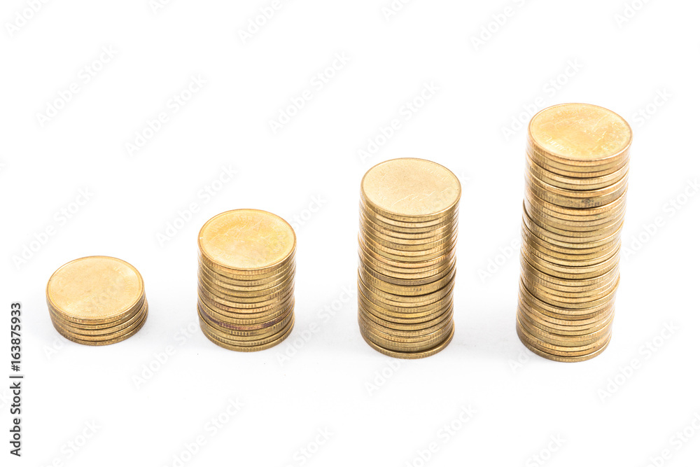 gold coin stack isolated on white background gold coin stack isolated on white background