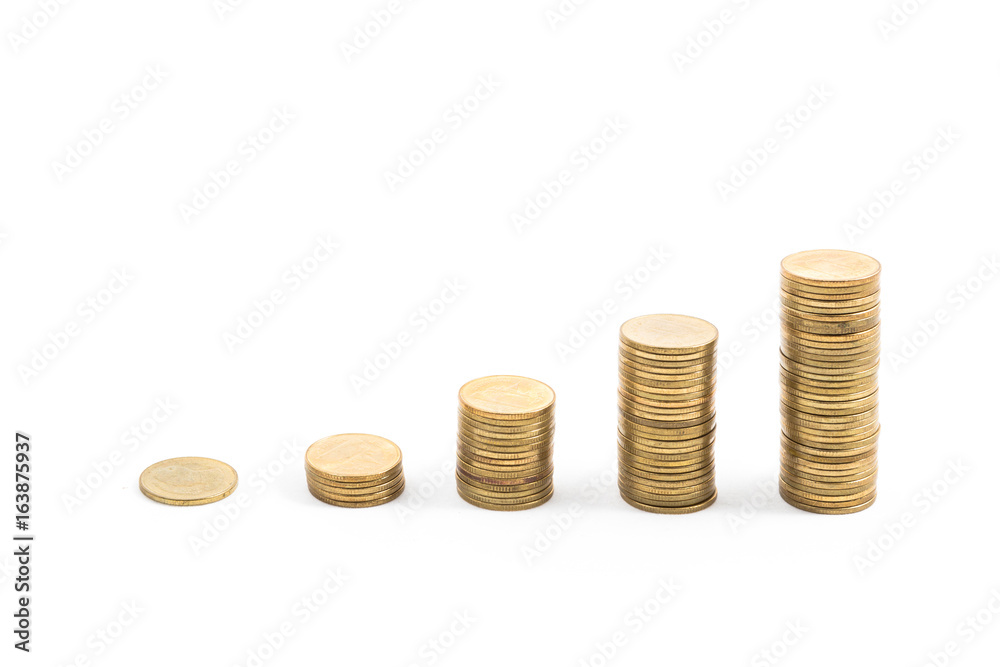 gold coin stack isolated on white background gold coin stack isolated on white background