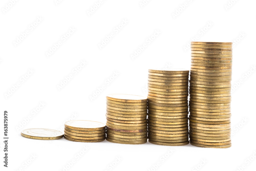 gold coin stack isolated on white background gold coin stack isolated on white background