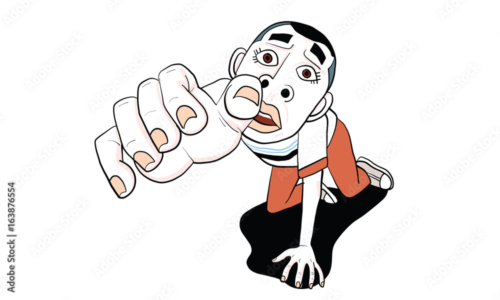 Fototapeta premium man in action cartoon