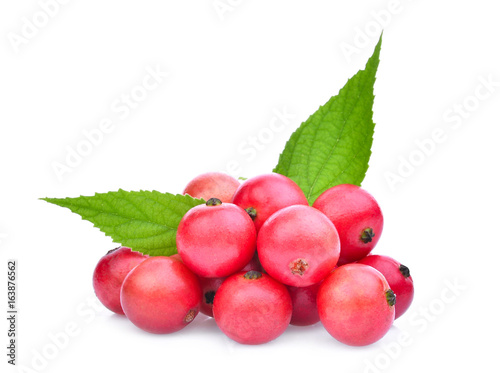 Muntingia calabura, Tropical fruit isolated on white background photo