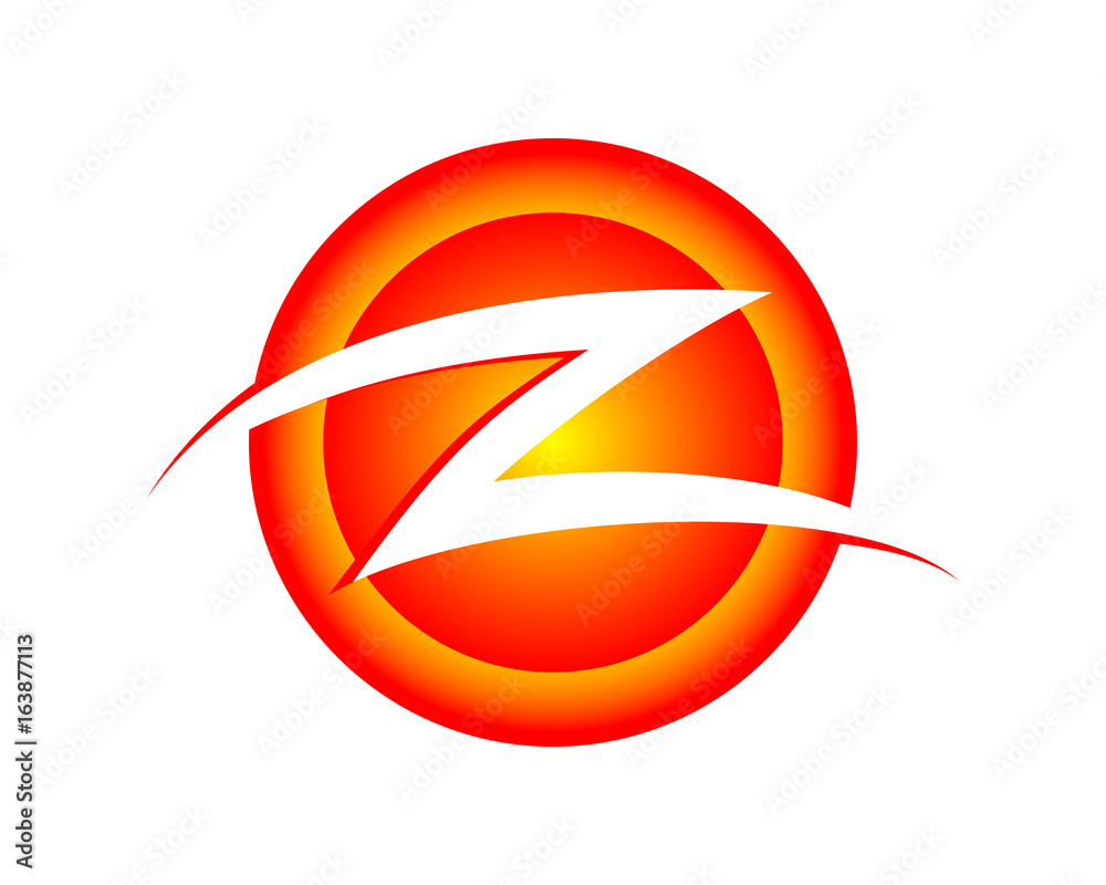 Obraz premium Burning Slash Circular Initial Z Logo