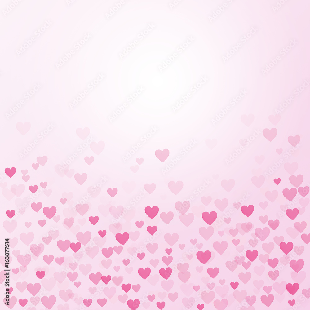 Heart pattern on gradient pink background, valentine card concept background