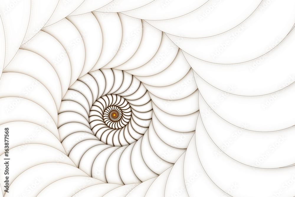 Obraz premium Spirala streszczenie fraktal biały