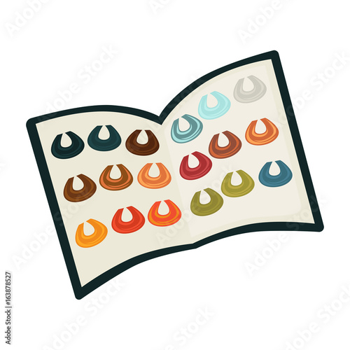 Hair coloring dye color palette with hairs colors samples vector flat icon