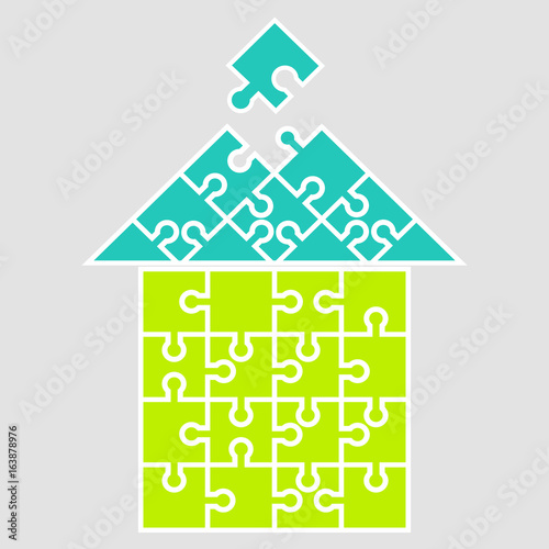 Silhouette of a house mosaic puzzles