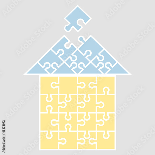 Silhouette of a house mosaic puzzles