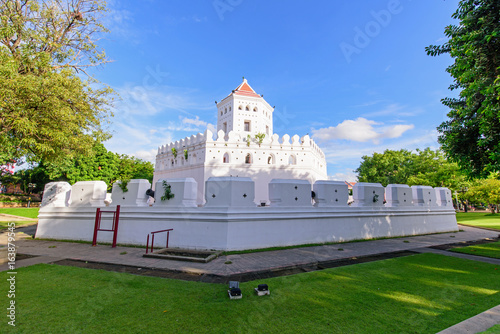 Phra Sumen Fortress in Santichai Prakan Park landmark in Bangkok photo