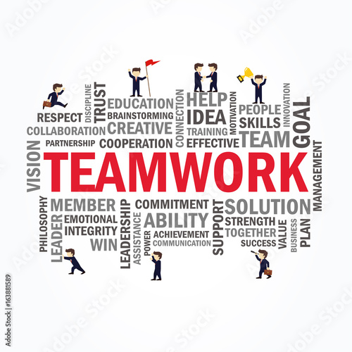 Word cloud with teamwork concept. Vector illustration.