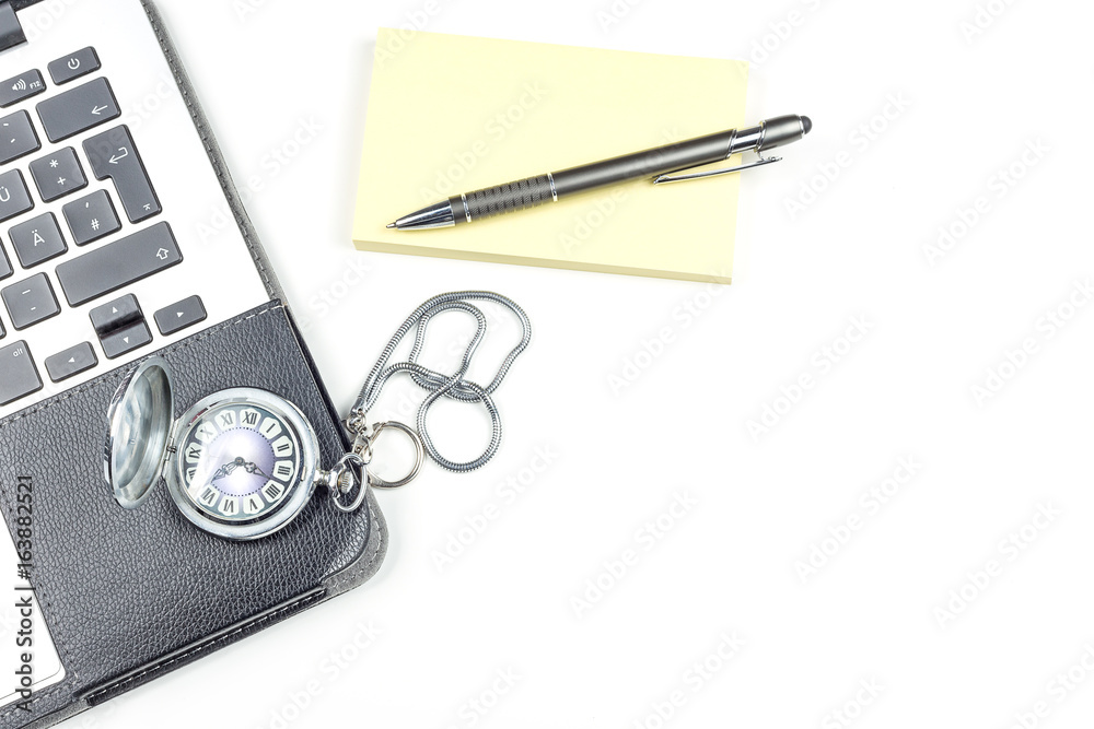 Office accessories on white background. Top view Office accessories on white background. Top view