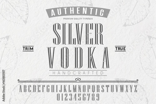 Font.Alphabet.Script.Typeface.Label.Silver Vodka typeface.For labels and different type designs