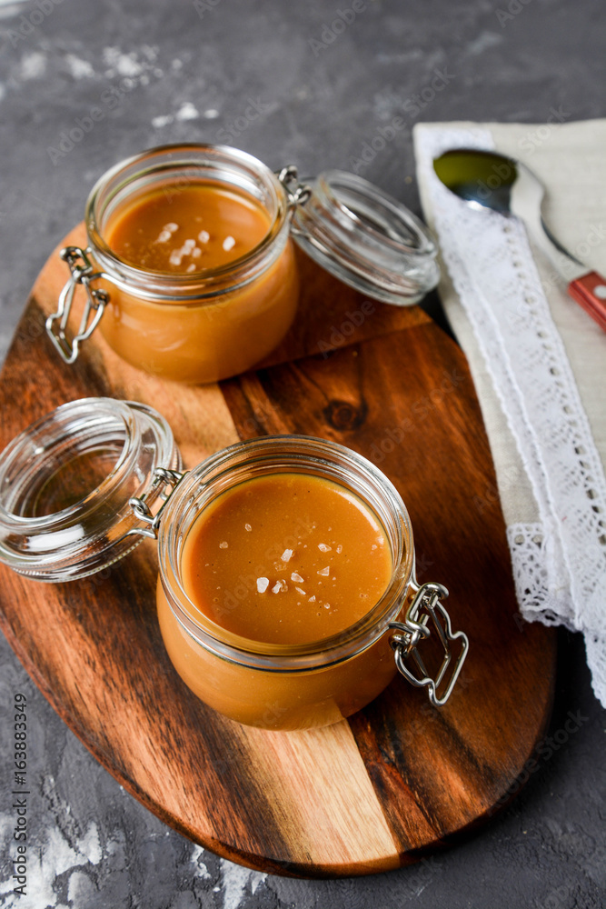 Salted caramel. It is made from sugar, cream, butter, salt and natural vanilla.