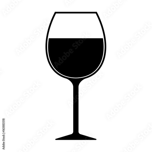 Wine Glass Silhouette Icon Isolated