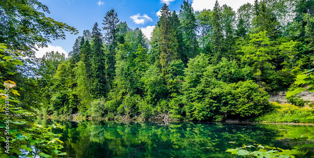 Radon lake in the forest in  Leningrad's region, Russia 