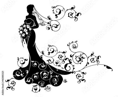 Bride Bouquet Wedding Silho...