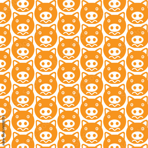 Pattern background Cute pig emotion Icon