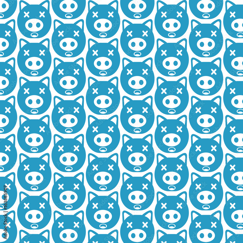 Pattern background Cute pig emotion Icon Pattern background Cute pig emotion Icon