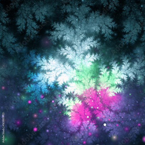 Christmas tree branch, fractal plant, digital artwork for creati © Keila Neokow