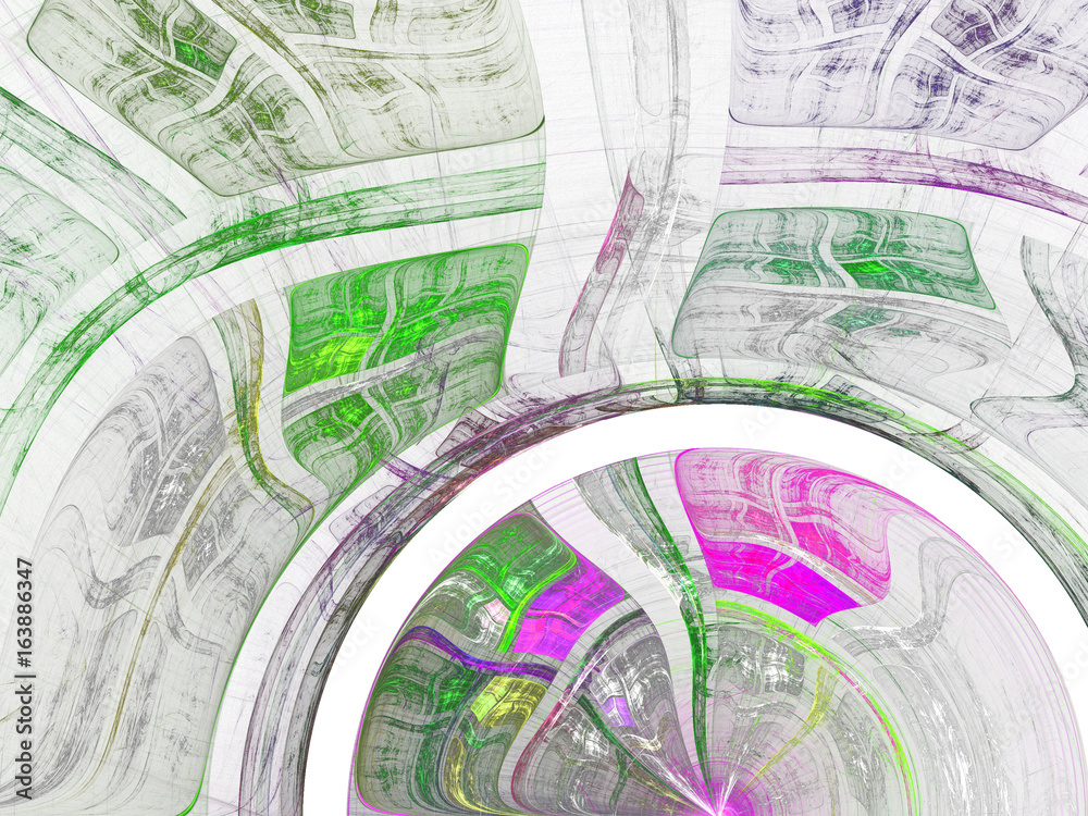 Obraz premium Light green and purple fractal texture, digital artwork for creative graphic design