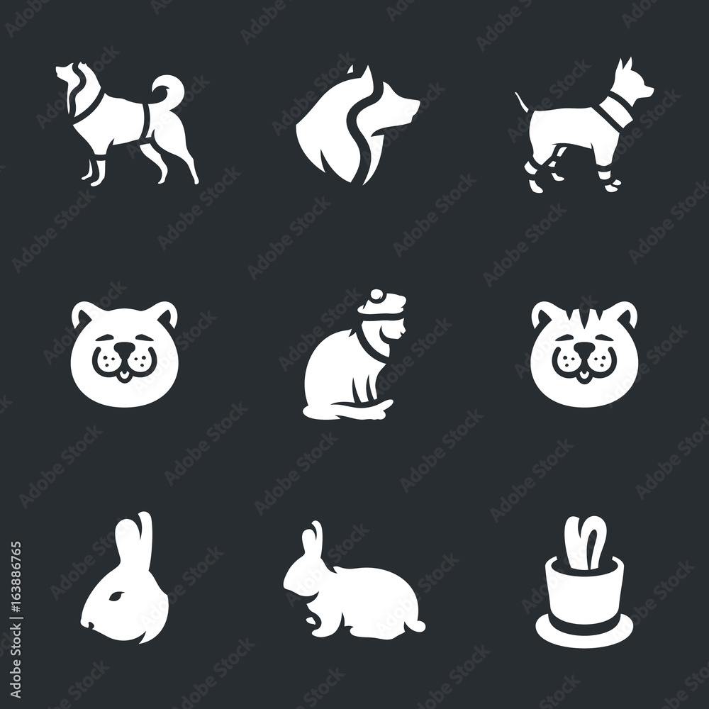 Vector Set of Animals and Pets Icons.