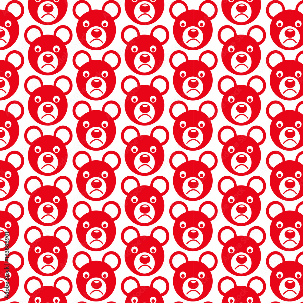 Pattern background Bear Face emotion Icon Pattern background Bear Face emotion Icon