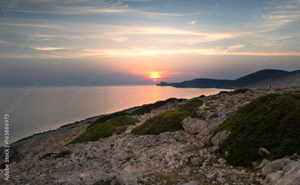 sunset on Kornati, national park,Croatia