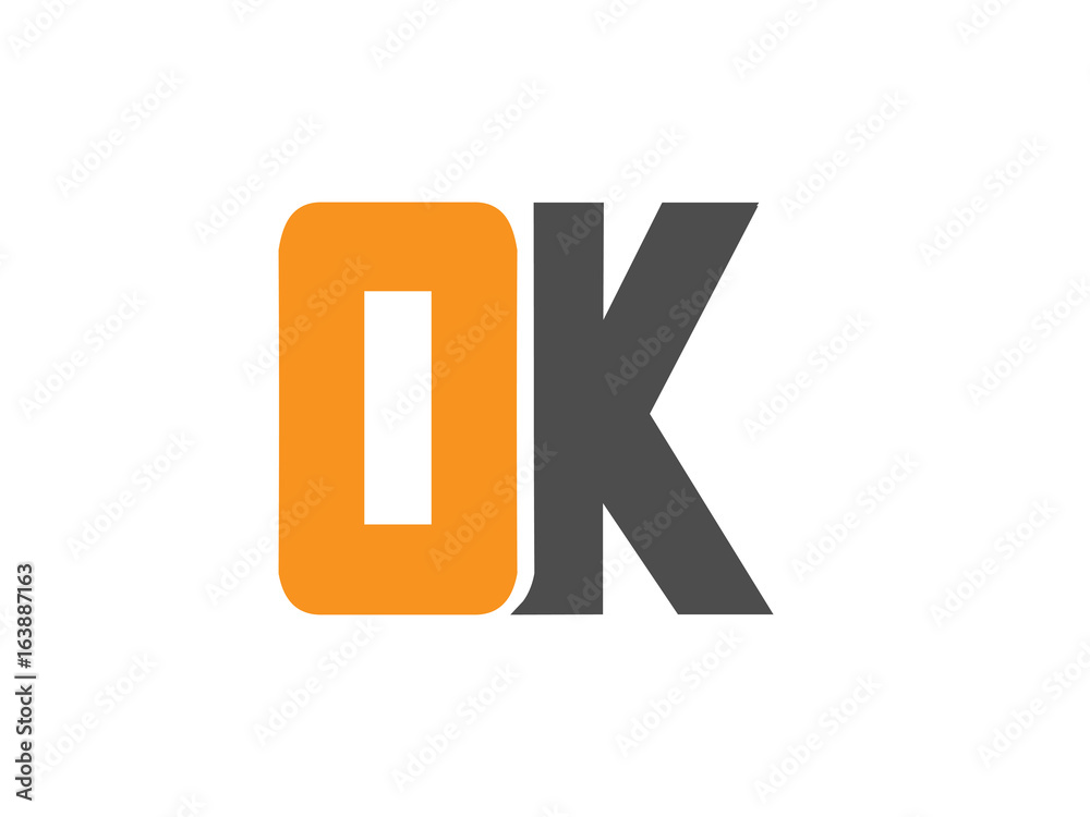 Fototapeta premium OK Initial Logo for your startup venture