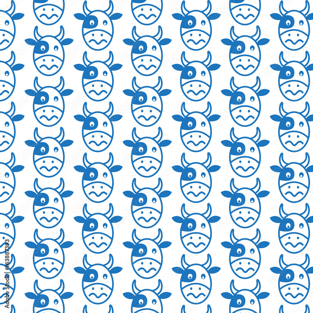 Pattern background Cow Face emotion Icon