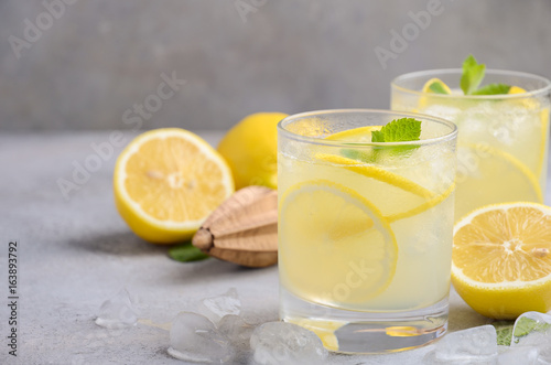 Lemon drop cocktail, selective focus, copy space