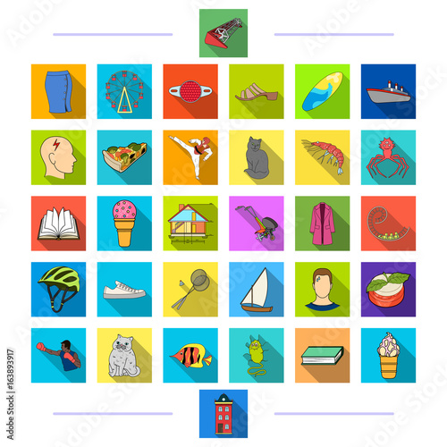 medicine, hyena, textiles and other web icon in flat style. cooking, business, sport, icons in set collection.