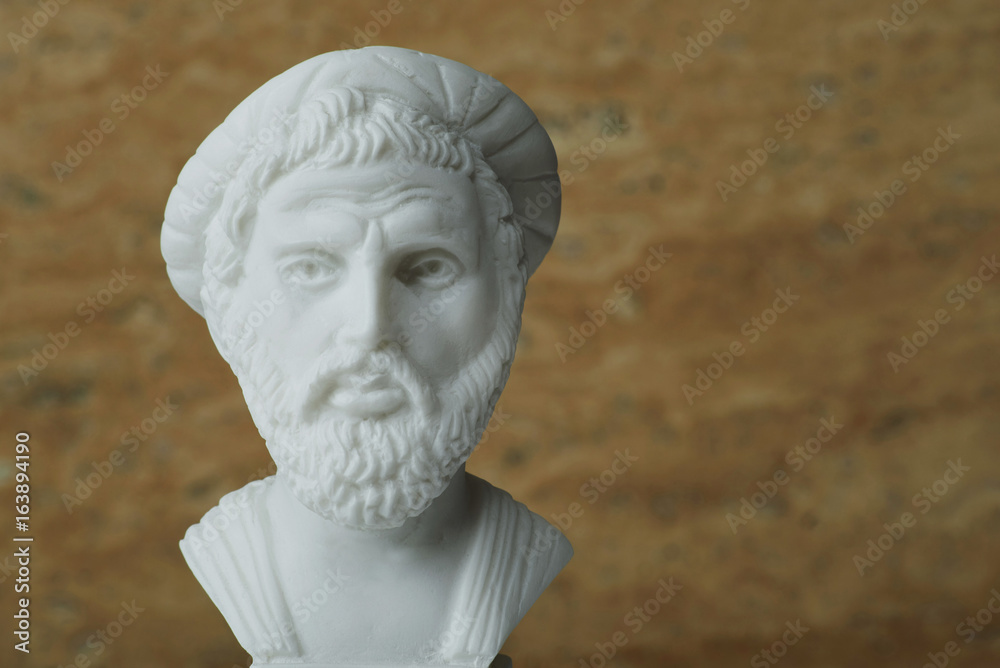 Statue of Pythagoras,ancient greek mathematician and geometer.