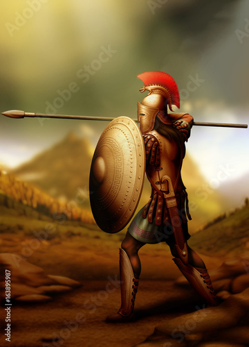 Greek-warrior/Greek warrior prepared for battle