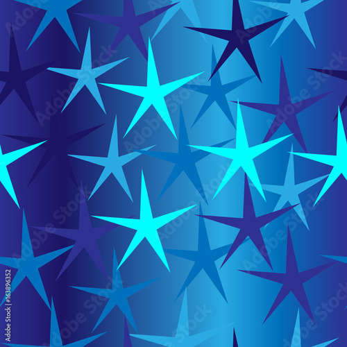 Seamless blue background with stars