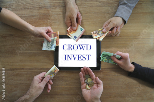 concept crowd invest with many hands photo