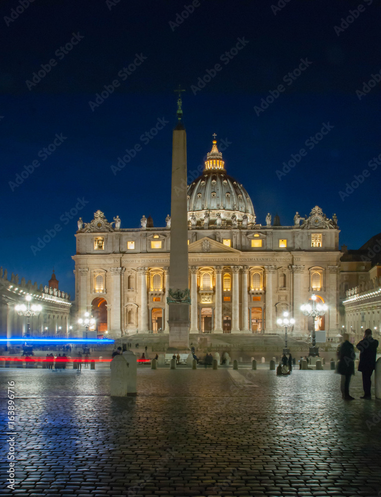 San Peter Basilica at night