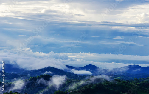 The morning fog Mountain View in Thailand.